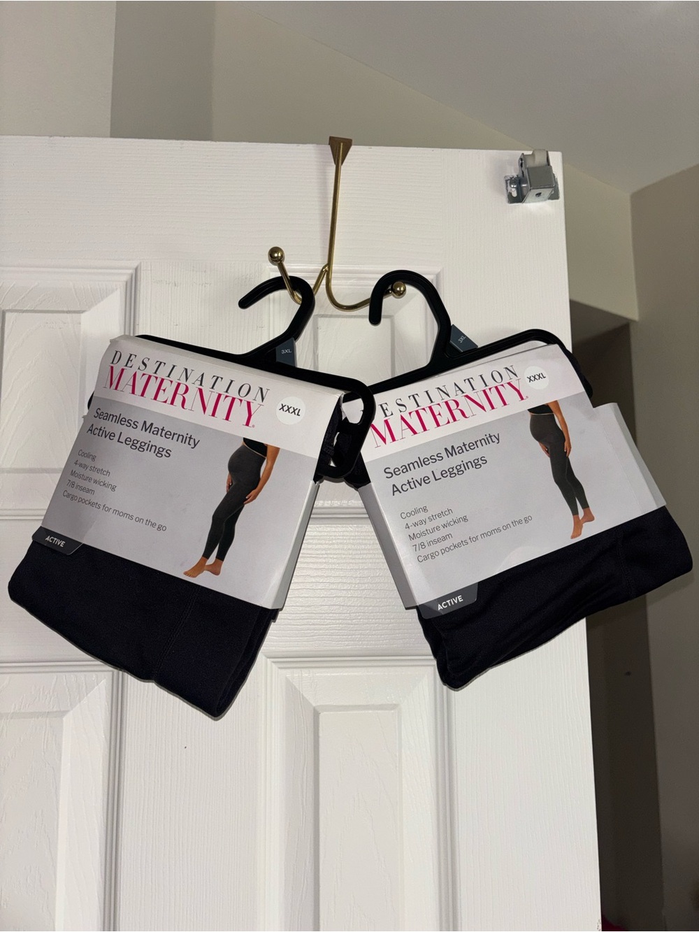 NWT Destination Maternity Black Seamless Active Leggings Cargo Pocket 2 Pack 3XL